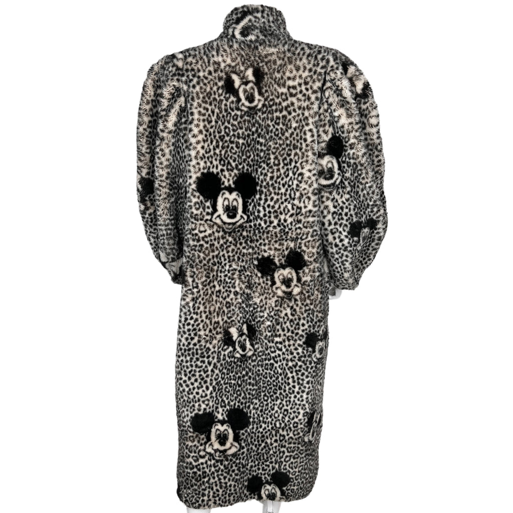 Vintage 1990s Mickey Mouse Faux Fur Coat Euro Disney Paris