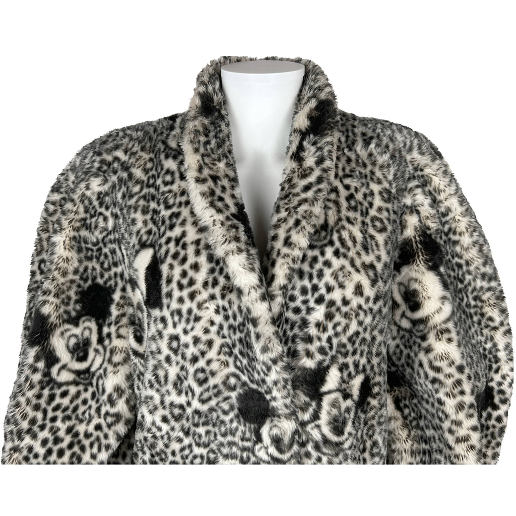 Vintage 1990s Mickey Mouse Faux Fur Coat Euro Disney Paris