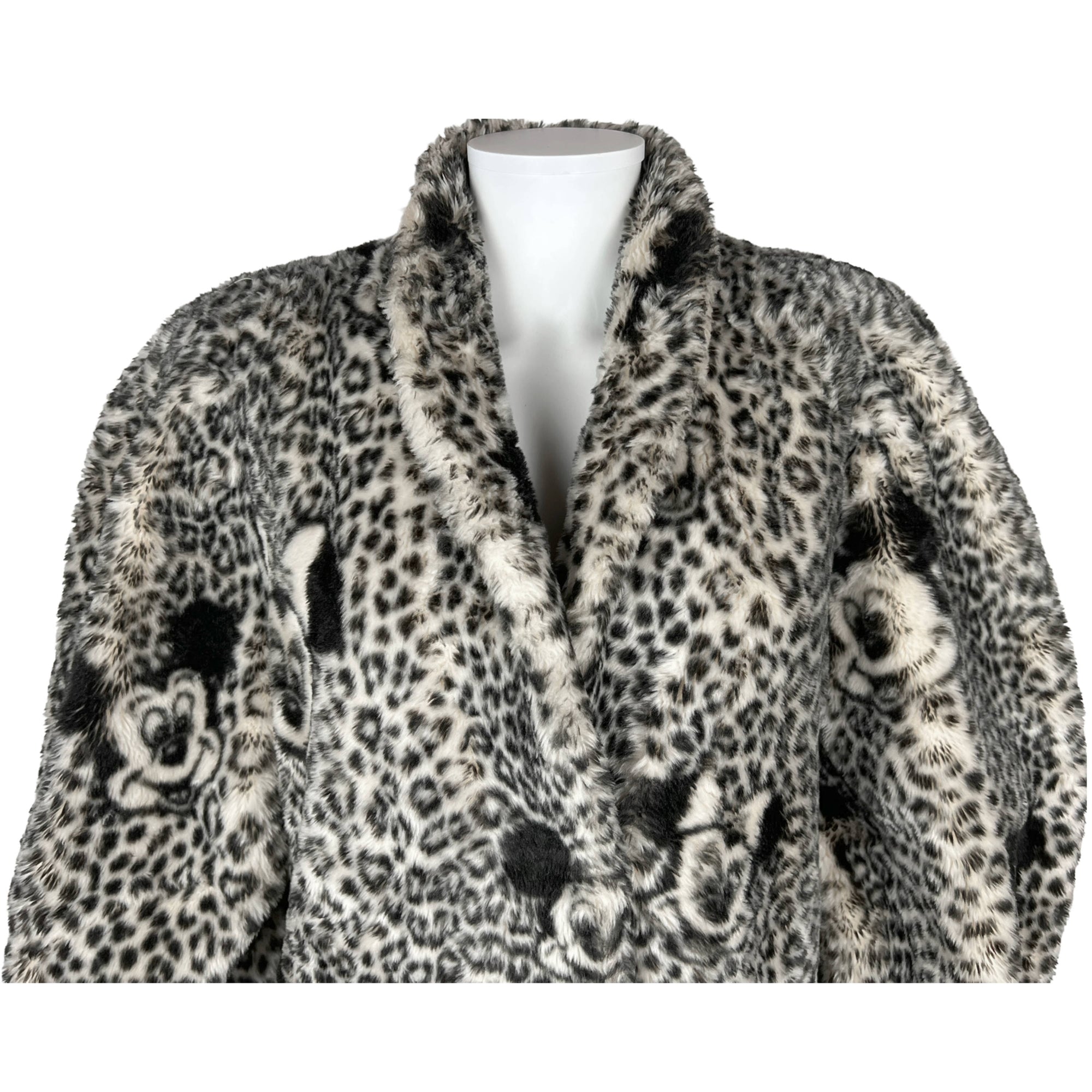 Vintage 1990s Mickey Mouse Faux Fur Coat Euro Disney Paris
