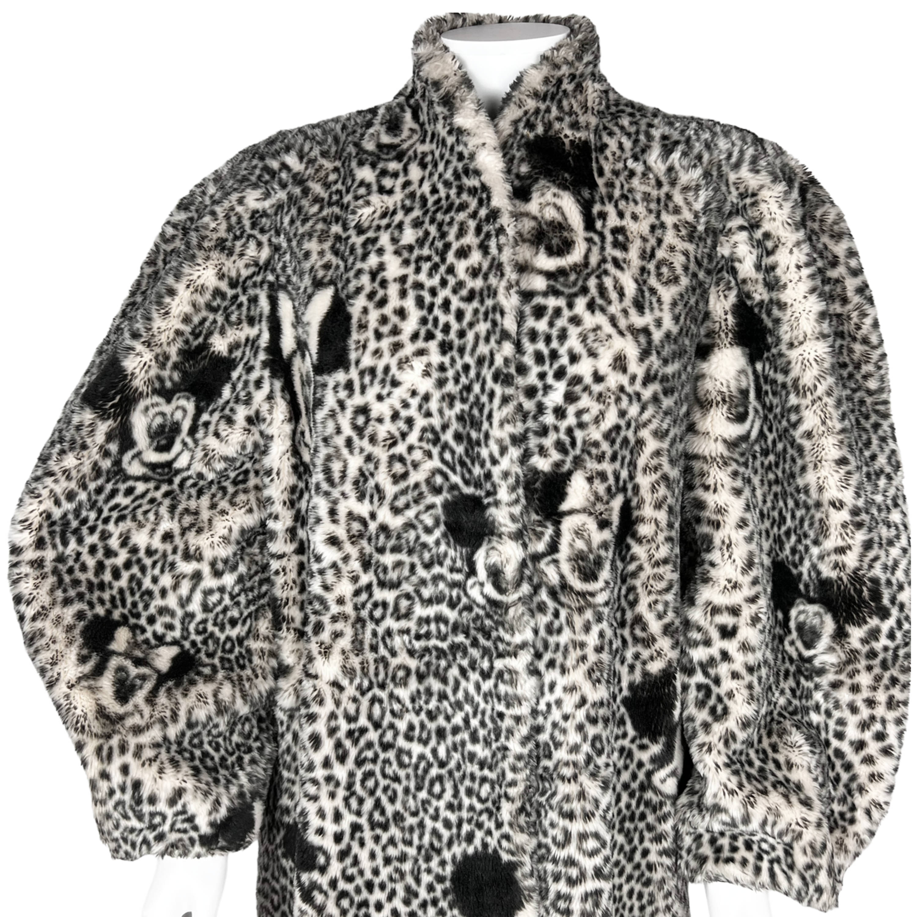 Mouse Coat Vintage 1990s Mickey Mouse Faux Fur Coat Euro Disney Paris