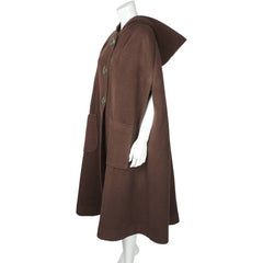 Vintage 1960s Brown Wool Cape or Cloak with Hood Hand Made by Mignonne Corbo - Poppy's Vintage Clothing