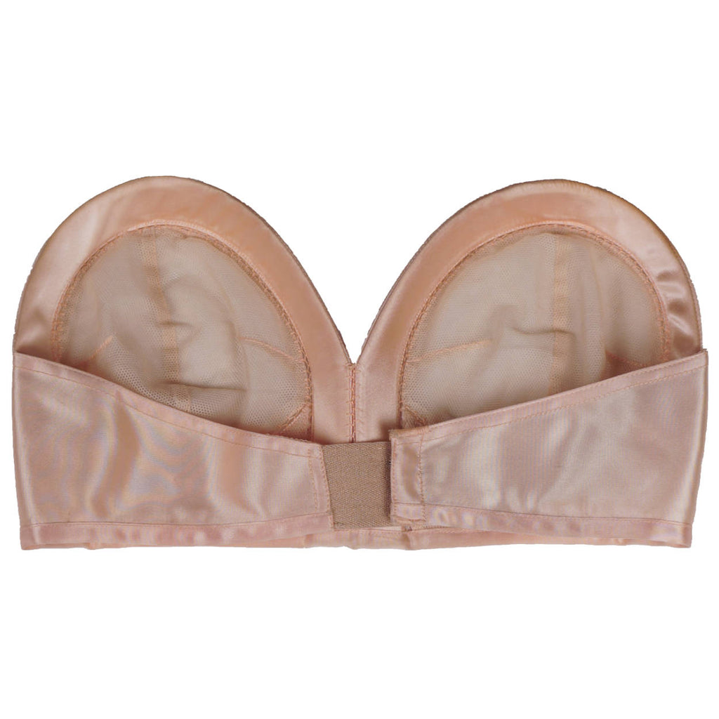 Vintage 1940s Strapless Bra Pink Satin Brassiere in Original Package w Bill 1947 - Poppy's Vintage Clothing