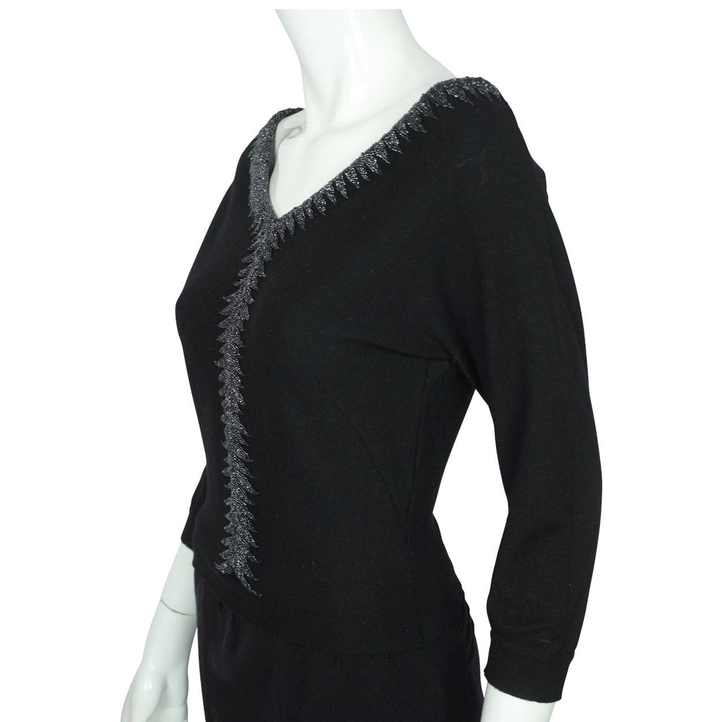 Vintage 50s Beaded Sweater Pullover Mirsa Italy Ladies M - Poppy's Vintage Clothing