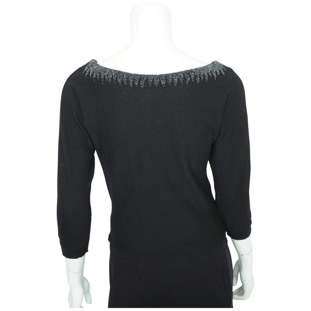 Vintage 50s Beaded Sweater Pullover Mirsa Italy Ladies M - Poppy's Vintage Clothing
