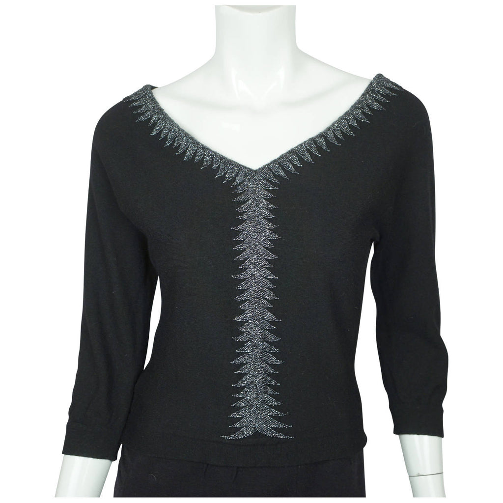 Vintage 50s Beaded Sweater Pullover Mirsa Italy Ladies M - Poppy's Vintage Clothing