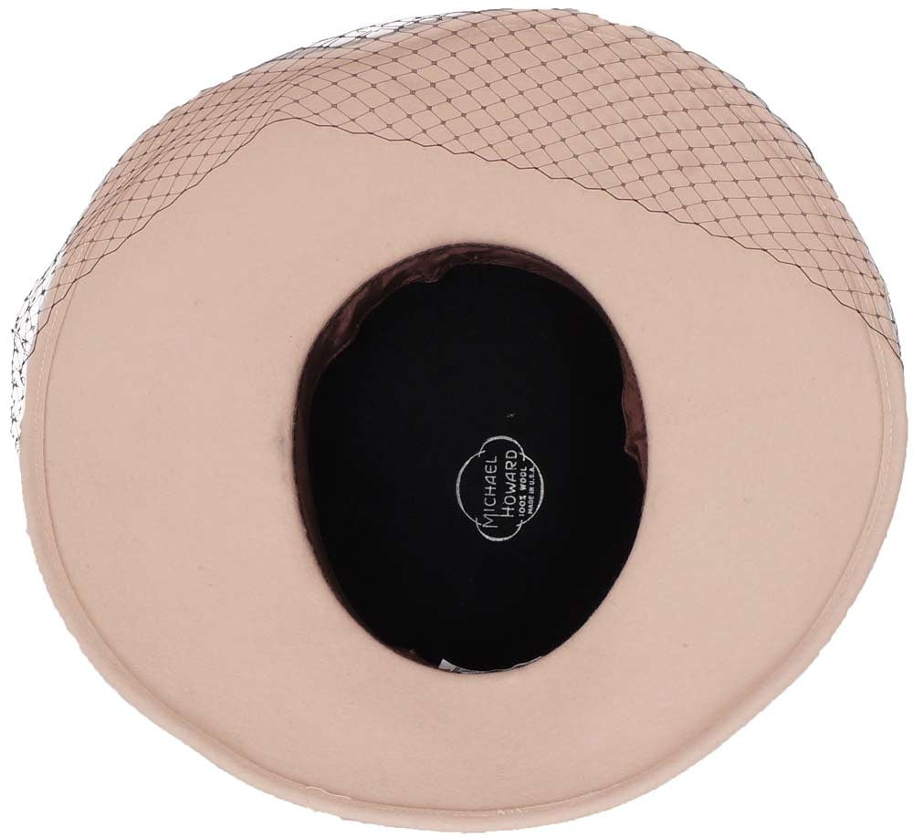 1970s Vintage Beige and Black Hat by Miss Bierner - Poppy's Vintage Clothing