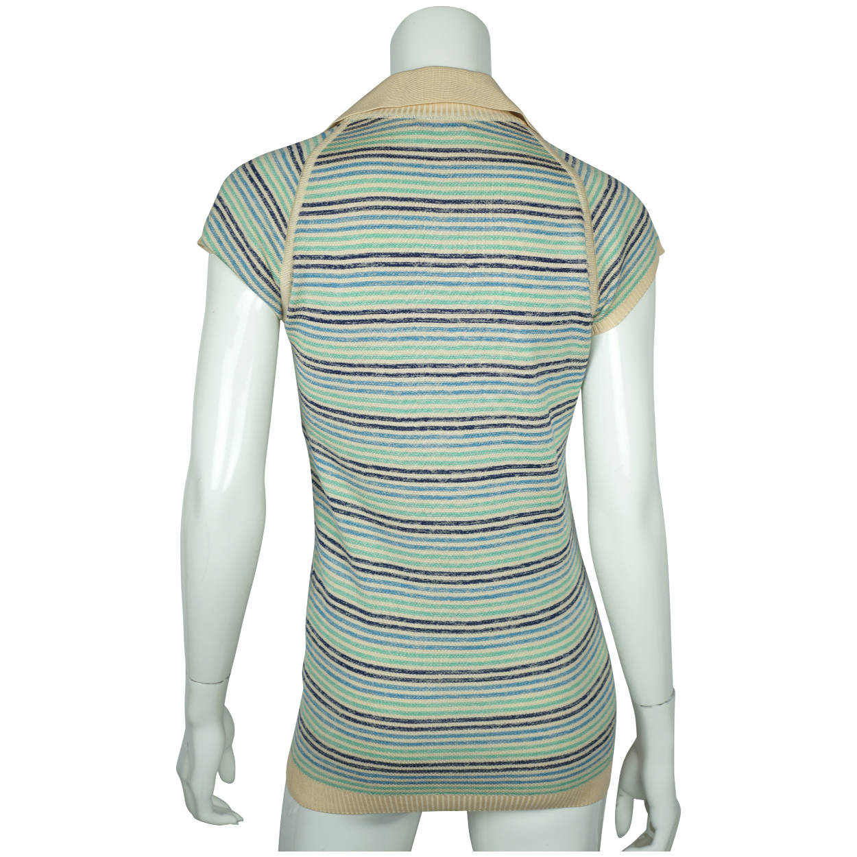 Vintage 1970s Miss Dior Top Striped Knit Pullover Made in France Unused Size M - Poppy's Vintage Clothing