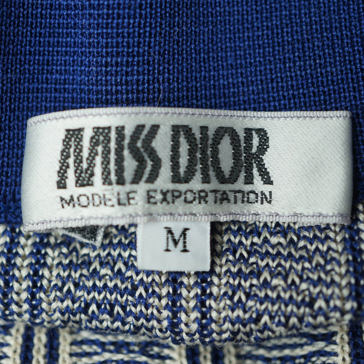 Vintage 1970s Miss Dior Blue Top Striped Knit Pullover Made in France NWOT Sz M - Poppy's Vintage Clothing