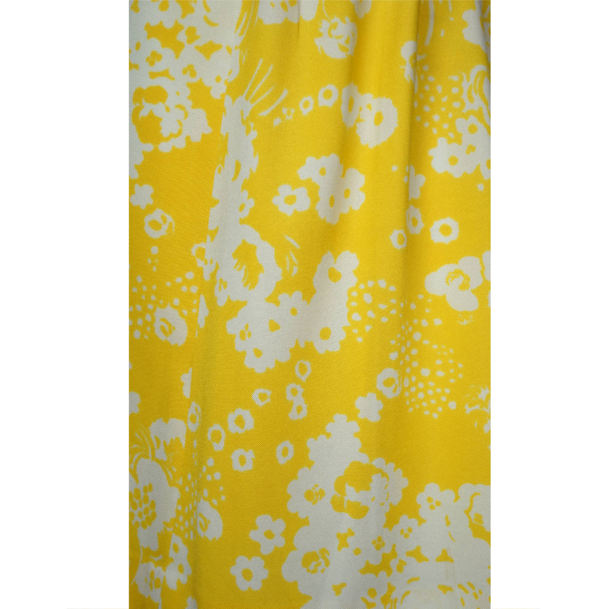 Vintage 1970s Miss Dior Skirt Yellow & White Floral Unused Old Stock NWOT Size M - Poppy's Vintage Clothing