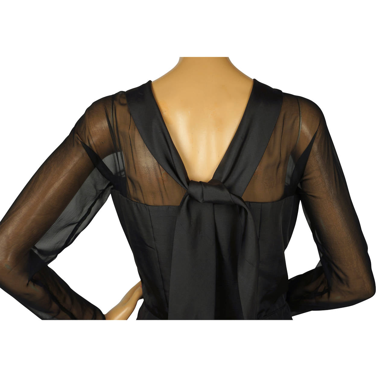 Vintage 1950s Black Silk Cocktail Dress Miss KK Toronto A Size Not An Age Size L - Poppy's Vintage Clothing