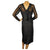 Vintage 1950s Black Silk Cocktail Dress Miss KK Toronto A Size Not An Age Size L - Poppy's Vintage Clothing