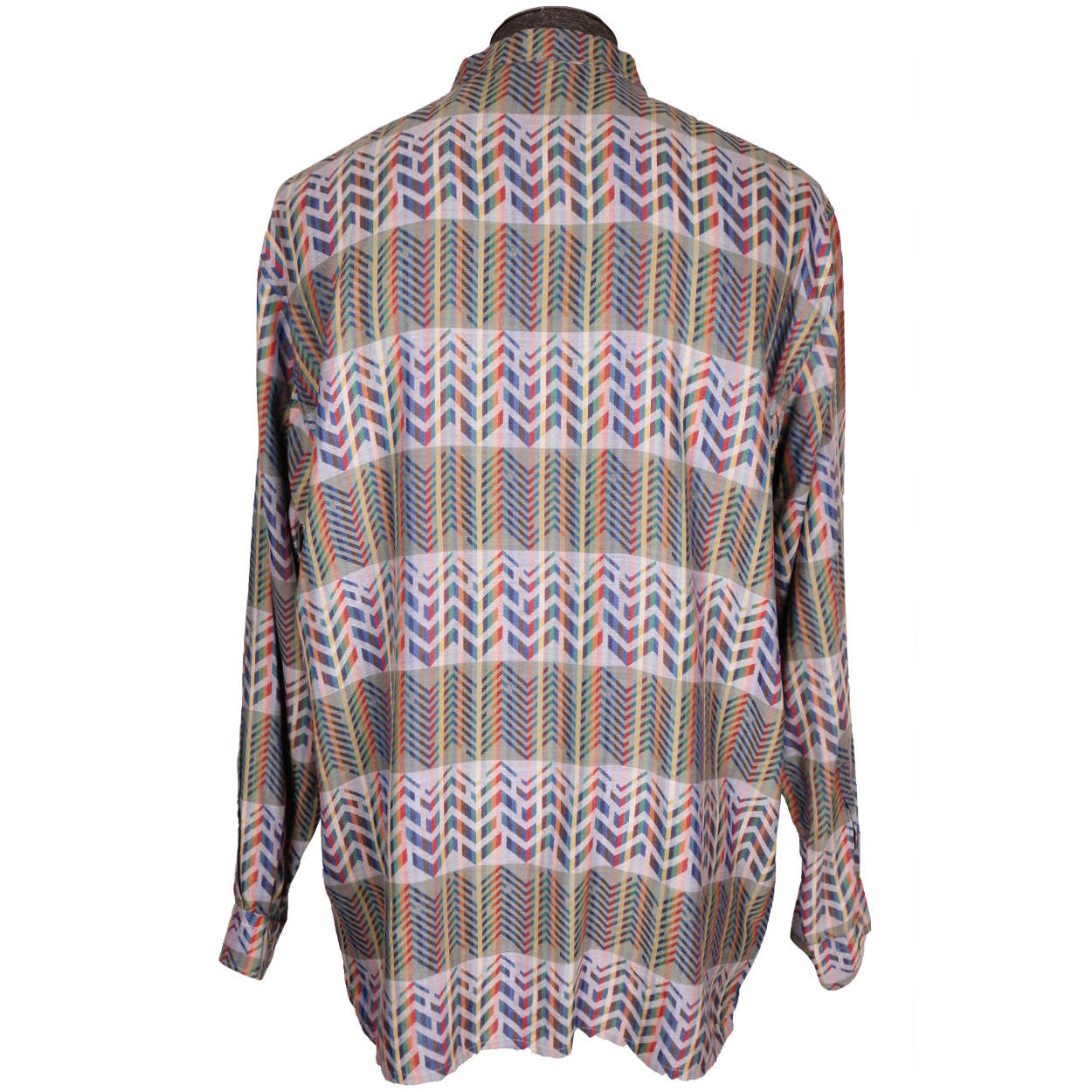Vintage 1970s Missoni for Bergdorf Goodman Shirt Woven Zigzag Pattern Mens XL - Poppy's Vintage Clothing