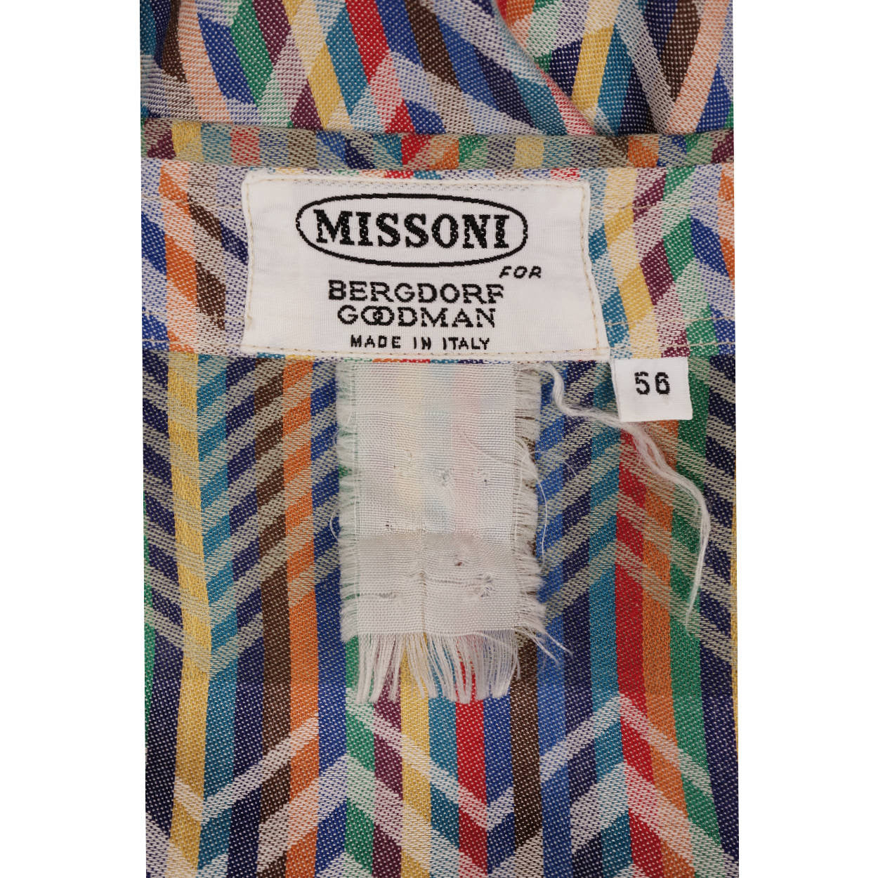 Vintage 1970s Missoni for Bergdorf Goodman Shirt Woven Zigzag Pattern Mens XL - Poppy's Vintage Clothing