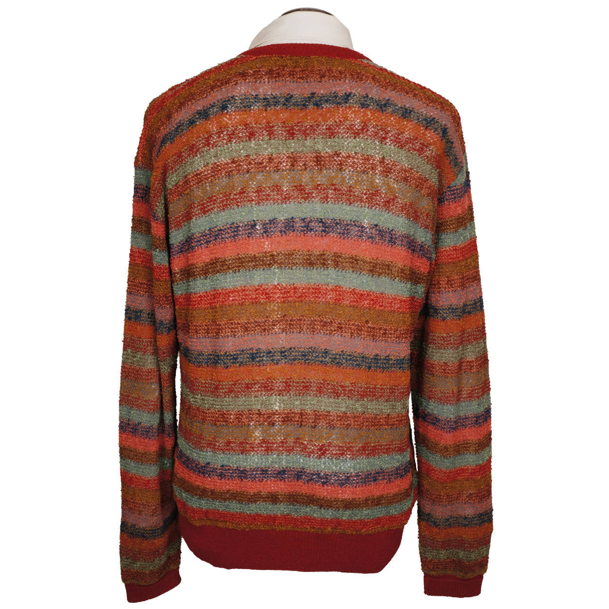 Vintage Missoni Mens Knit Pullover Sweater Multicolour Stripe Size L Tall - Poppy's Vintage Clothing