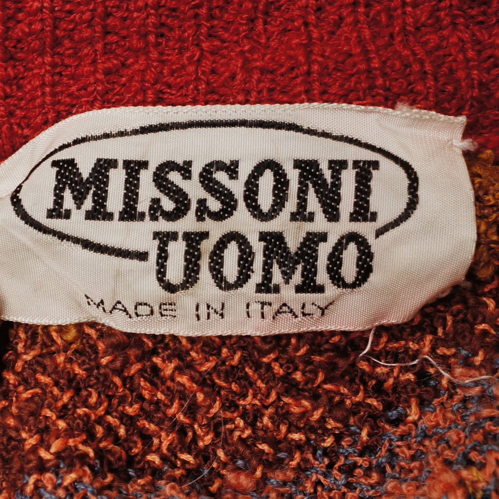 Vintage Missoni Mens Knit Pullover Sweater Multicolour Stripe Size L Tall - Poppy's Vintage Clothing