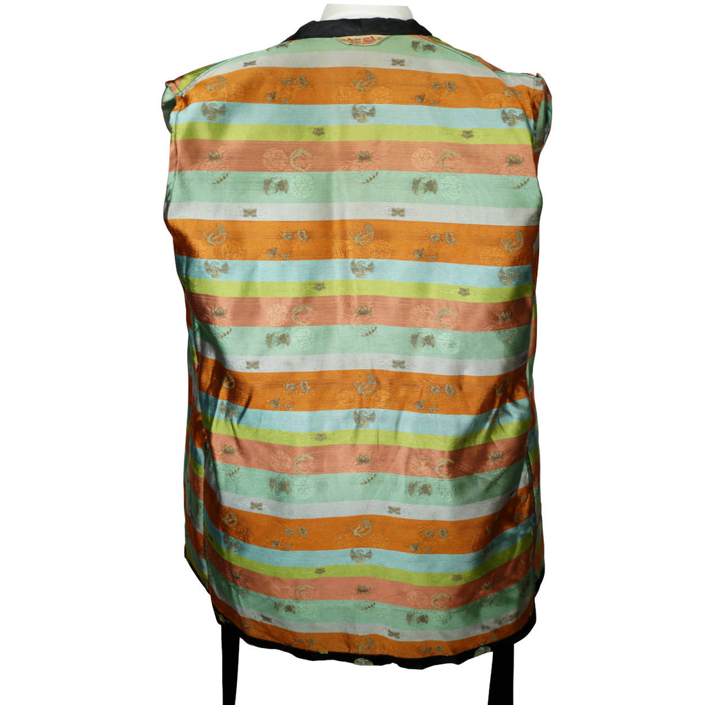 Vintage Smoking Jacket Men 1950s Asian Short Satin Robe Sz M - Poppy's Vintage Clothing