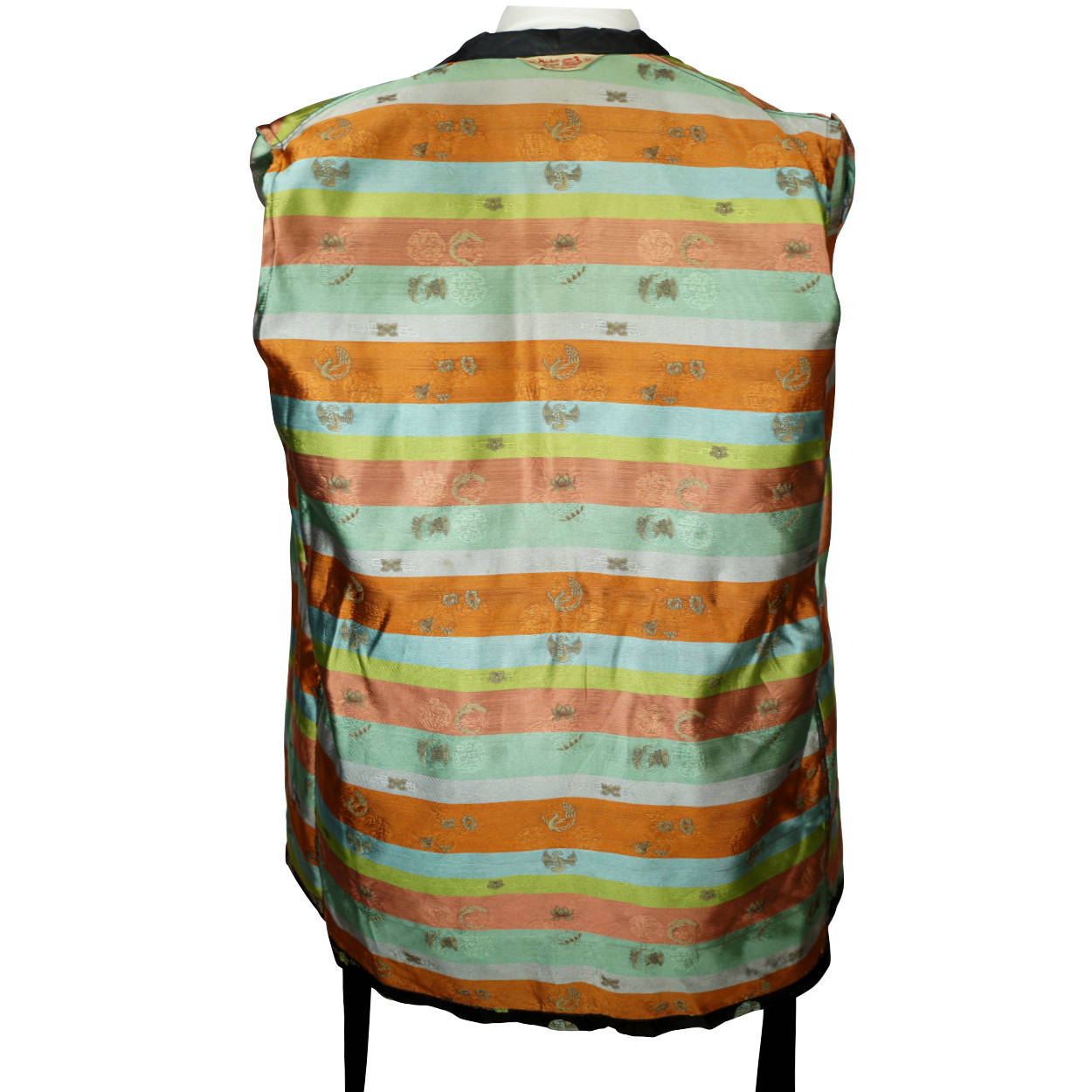 Vintage Smoking Jacket Men 1950s Asian Short Satin Robe Sz M - Poppy's Vintage Clothing