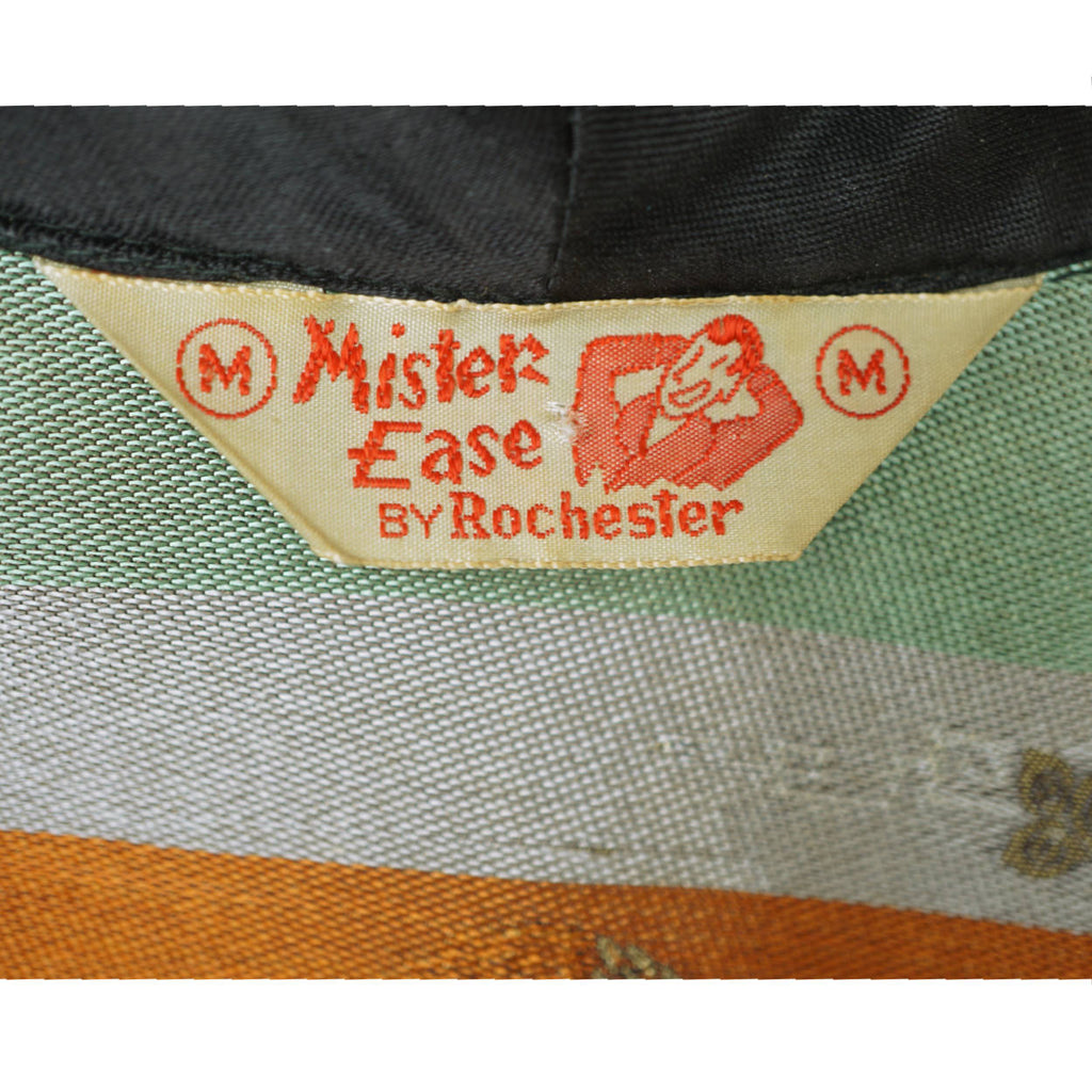 Vintage Smoking Jacket Men 1950s Asian Short Satin Robe Sz M - Poppy's Vintage Clothing