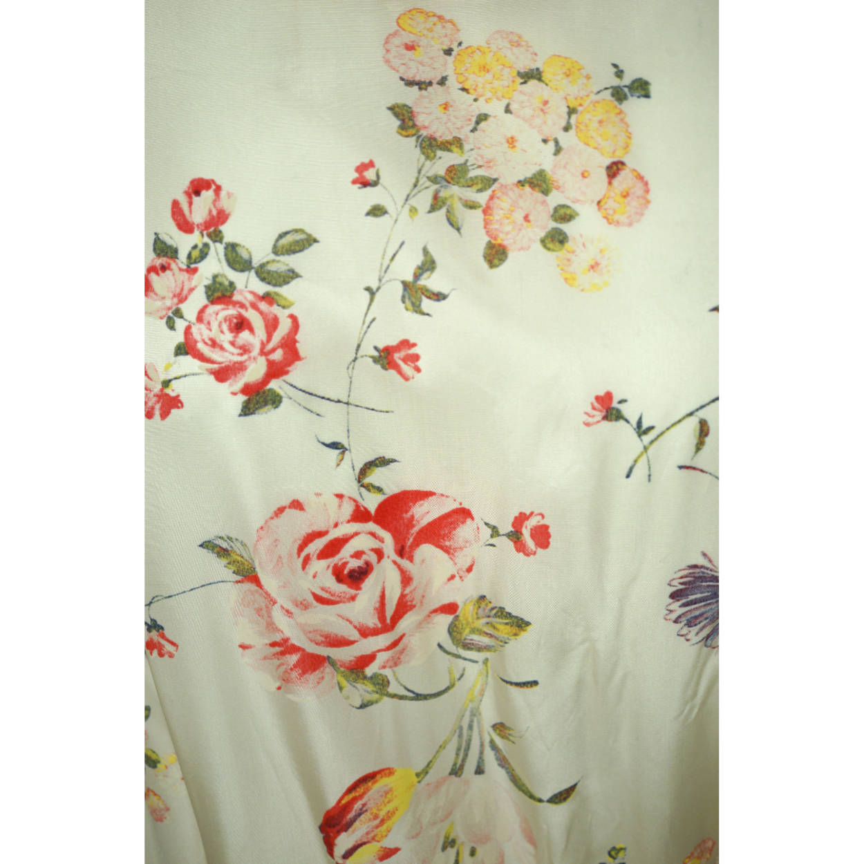 Vintage 1940s Dressing Gown Floral Chintz Taffeta Lounging Robe Mme Sarette Sz M - Poppy's Vintage Clothing