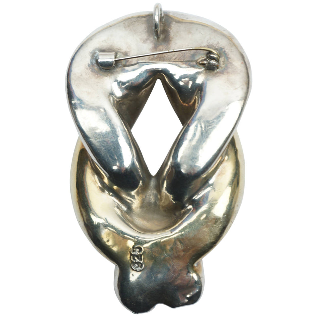 Vintage Pendant Modernist Brooch Sterling Silver Abstract - Poppy's Vintage Clothing