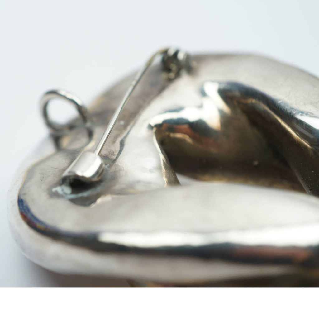 Vintage Pendant Modernist Brooch Sterling Silver Abstract - Poppy's Vintage Clothing