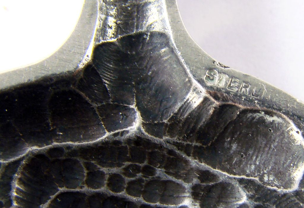 Modernist Sterling Silver Pendant with Chain - Poppy's Vintage Clothing