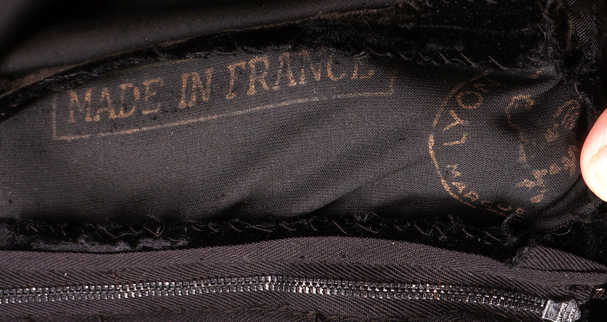 Vintage Molyneux Black Velvet Evening Gown 1930s Designer Dress - Poppy's Vintage Clothing