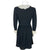 Vintage 1960s Mod Dress Black Crepe Wraparound Montex Sz M