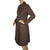 Vintage 1960s Mod Dress & Coat Ensemble Set Brown Linen by Montroy Size M - Poppy's Vintage Clothing