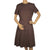 Vintage 1960s Mod Dress & Coat Ensemble Set Brown Linen by Montroy Size M - Poppy's Vintage Clothing