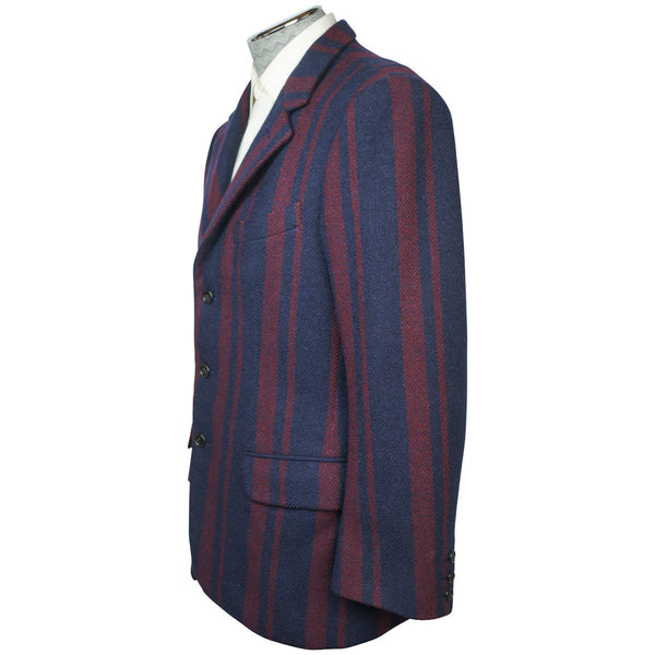 60s Vintage Mens Wool Jacket Striped Blazer Size M - Poppy's Vintage  Clothing