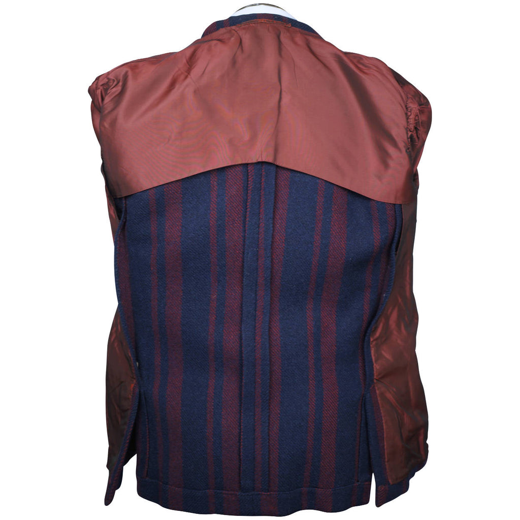 60s Vintage Mens Wool Jacket Striped Blazer Size M - Poppy's Vintage Clothing