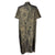 Vintage 1950s House Dress Gold Asian Print Morsam Ladies M L