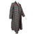Vintage 1950s Dressing Gown Multicolour Striped Robe Sz M L