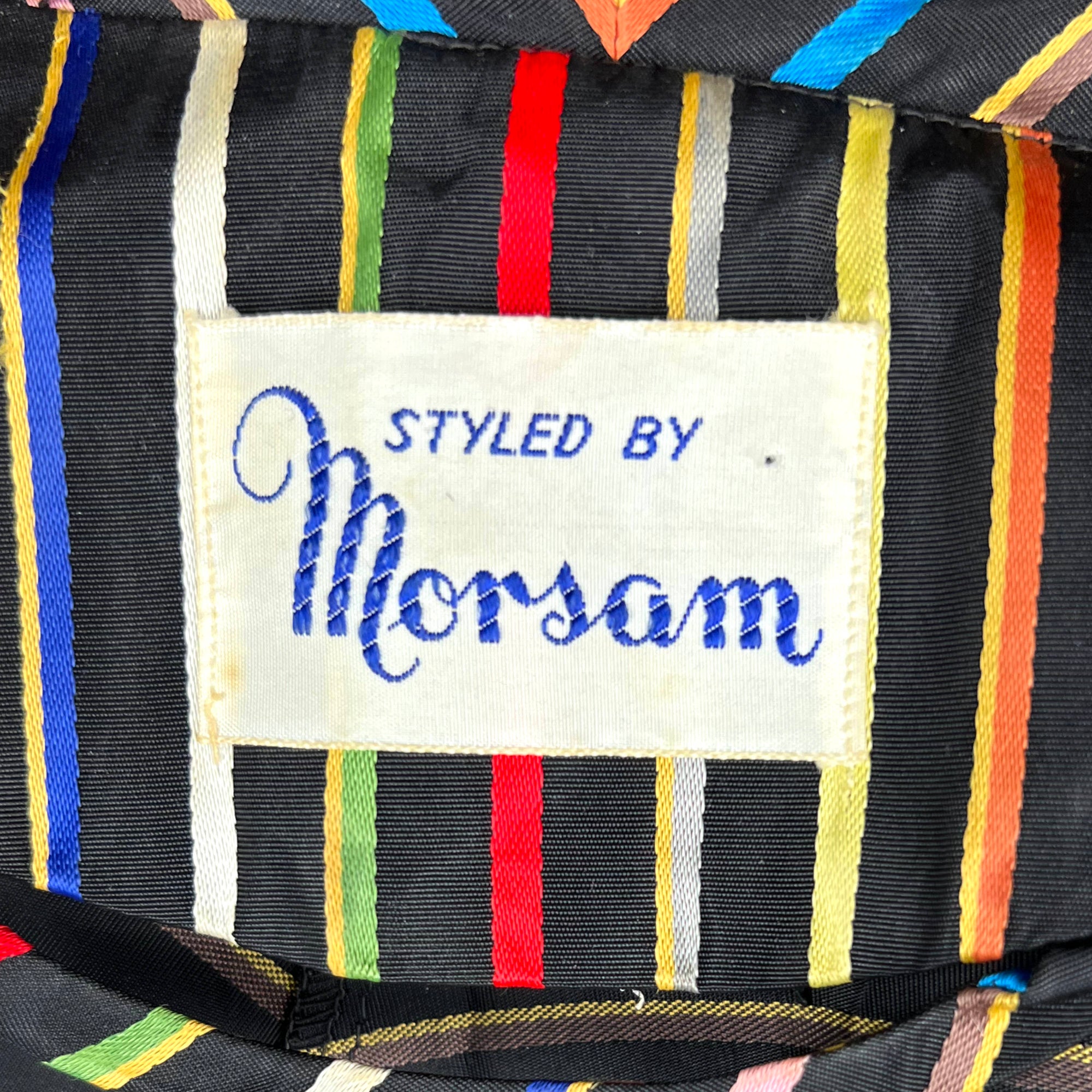 Vintage 1950s Dressing Gown Multicolour Striped Robe Sz M L