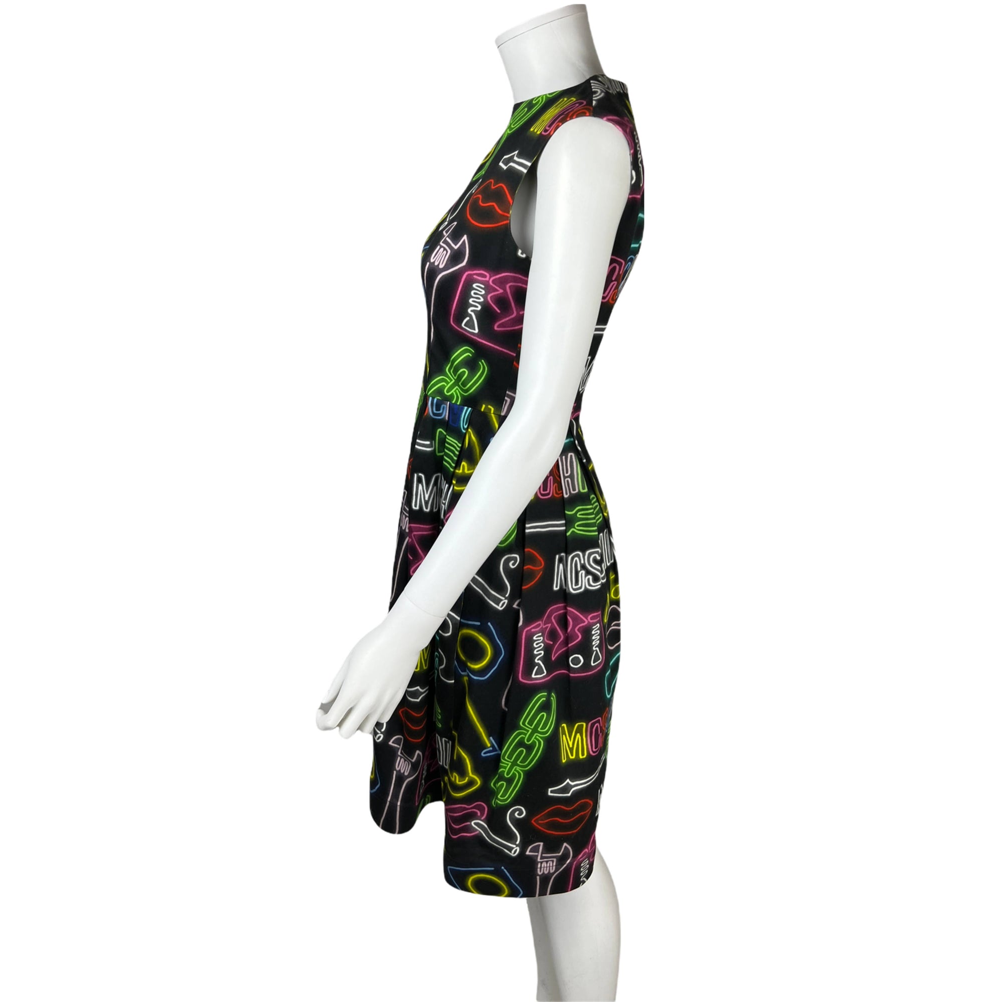 Moschino Couture Dress Neon Signs Size Medium 8