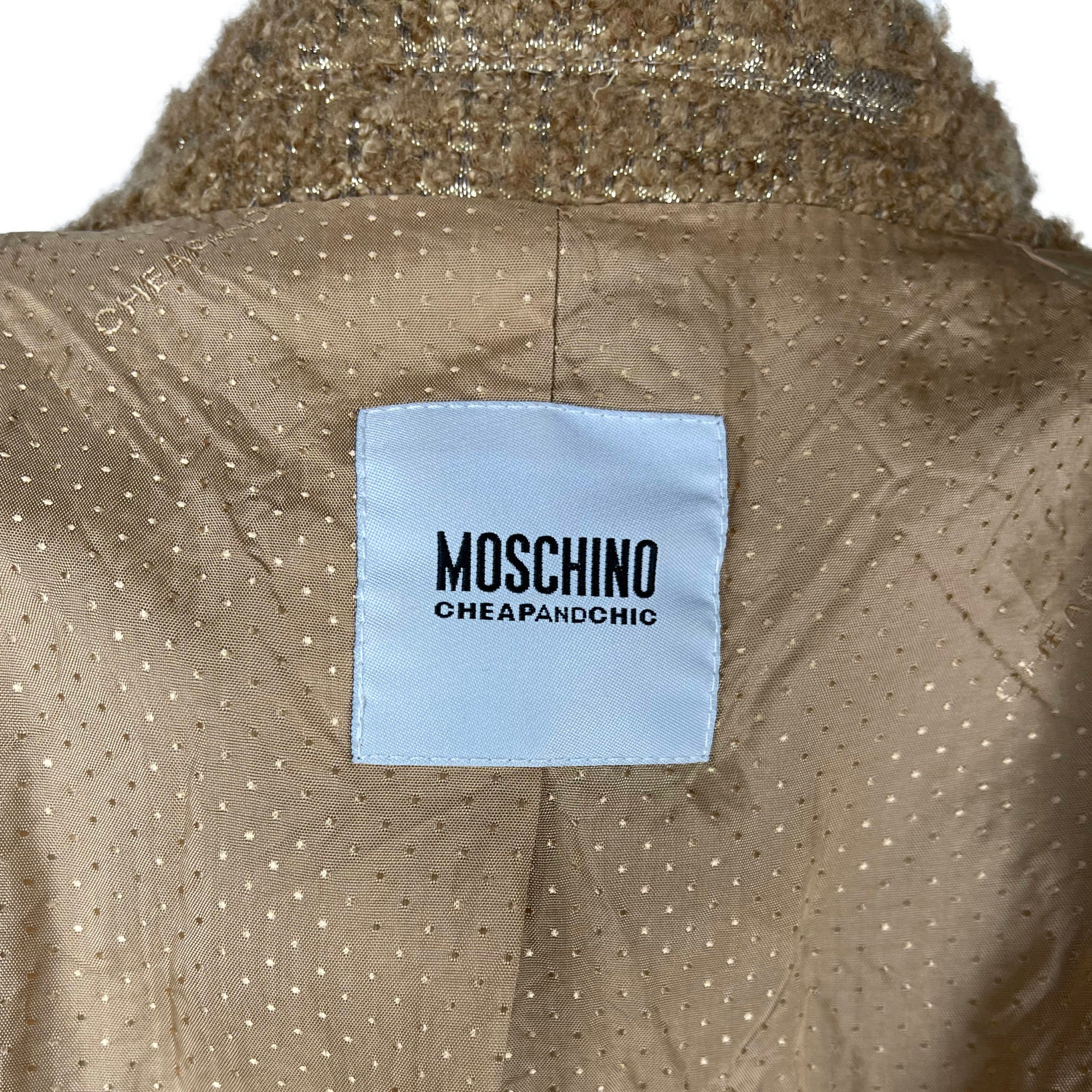Moschino Cheap and Chic Brown & Gold Jacket Size M 8
