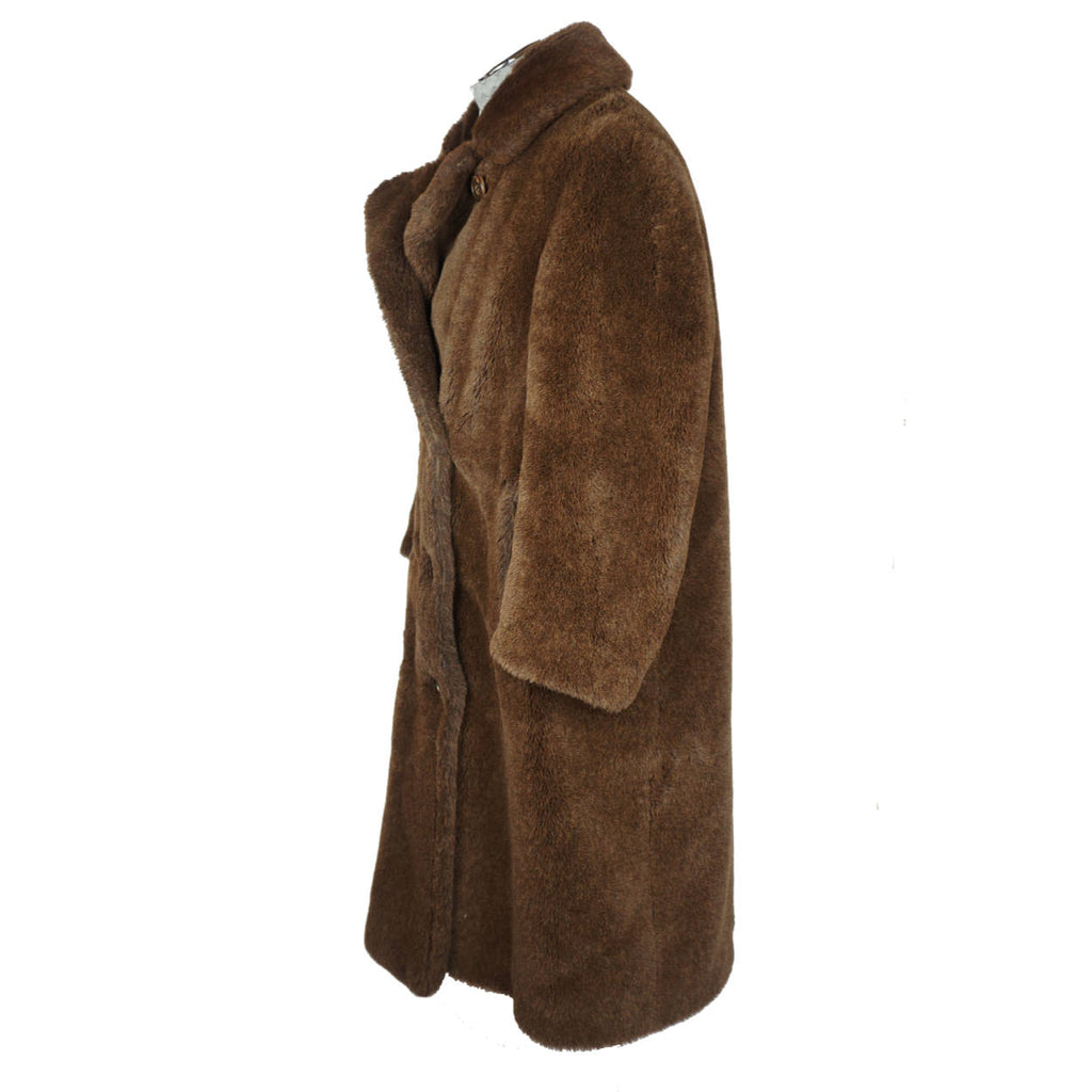 Vintage 1920s Motoluxe Alpaca Teddy Bear Coat Overcoat Sz M - Poppy's Vintage Clothing