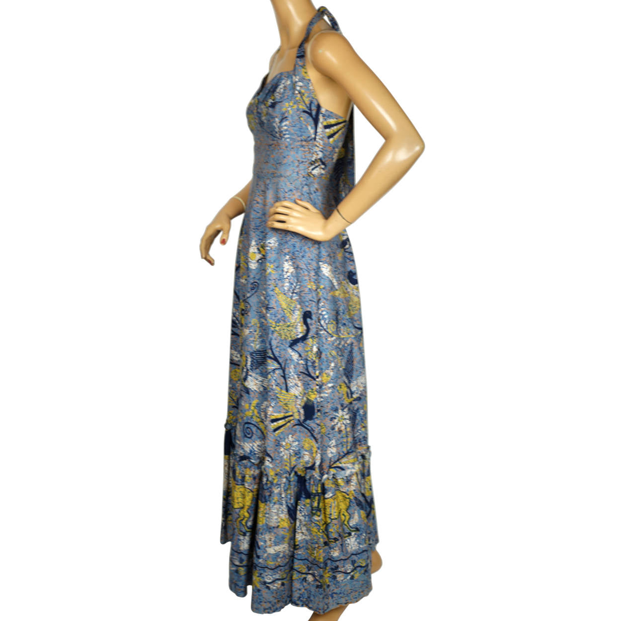 Vintage 1970s Mexican Dress Printed Cotton Muchas Cosas Hand Made Original XS - Poppy's Vintage Clothing