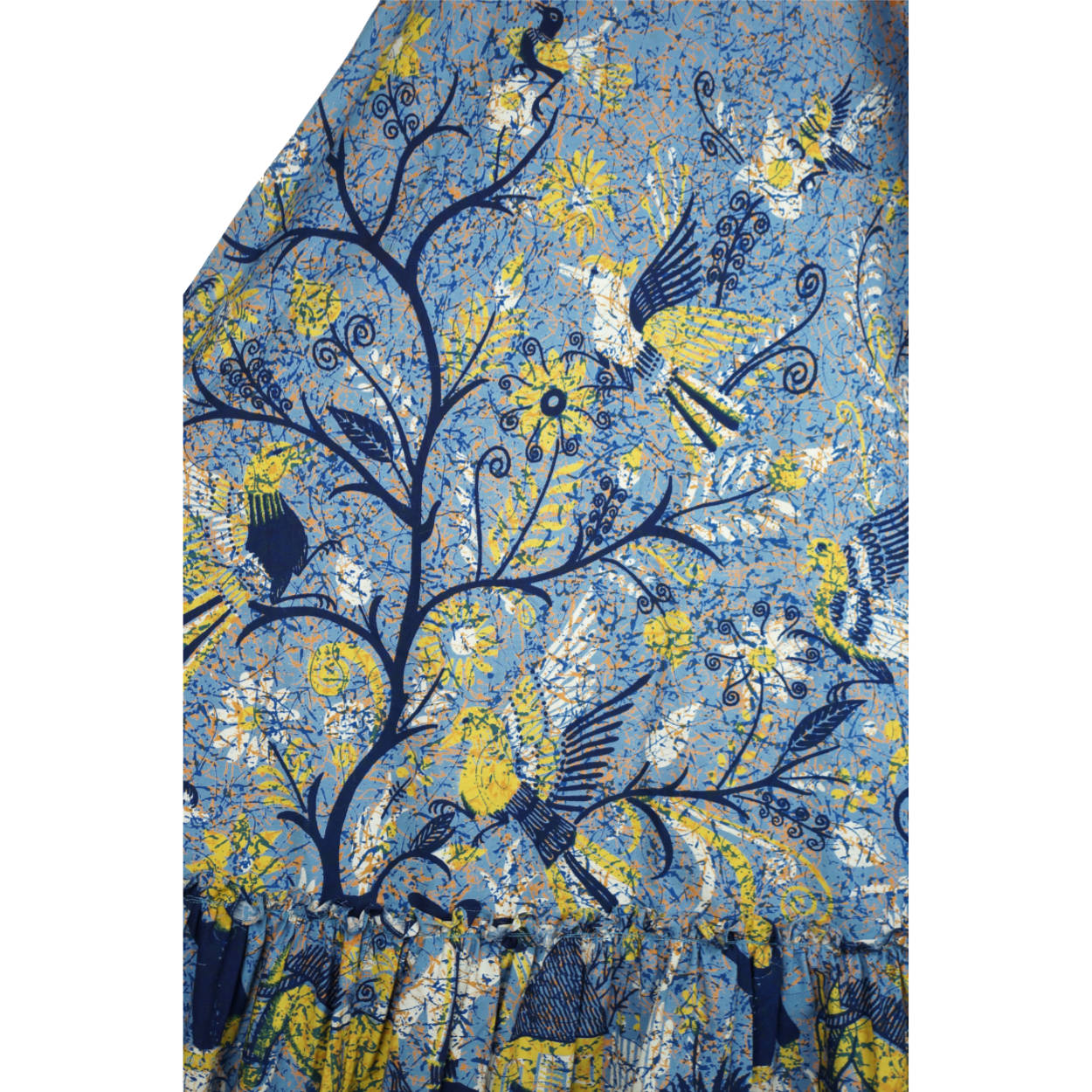 Vintage 1970s Mexican Dress Printed Cotton Muchas Cosas Hand Made Original XS - Poppy's Vintage Clothing