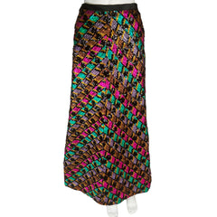 1960s Vintage Colour Block Skirt Multicolour Metallic Foil