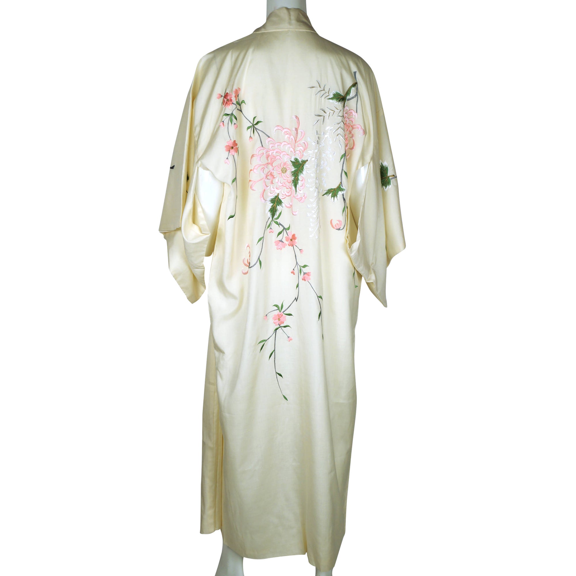 Vintage Unused 60s Japanese Embroidered Silk Kimono NIP