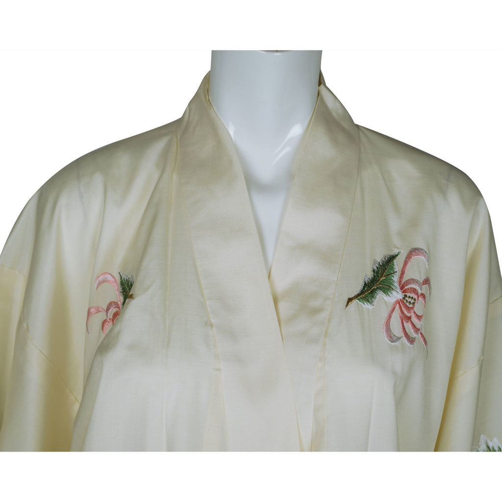 Vintage Unused 60s Japanese Embroidered Silk Kimono NIP