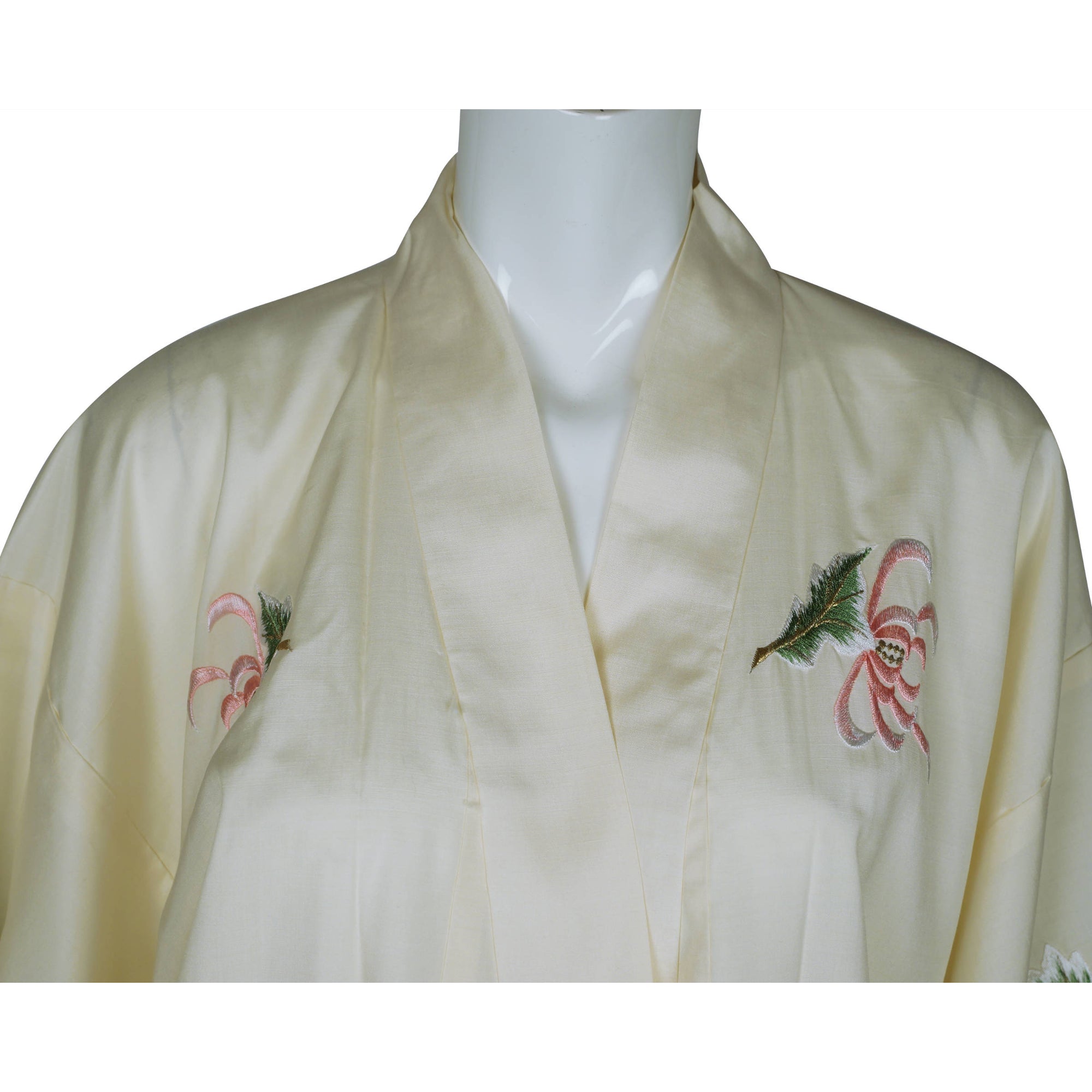 Vintage Unused 60s Japanese Embroidered Silk Kimono NIP