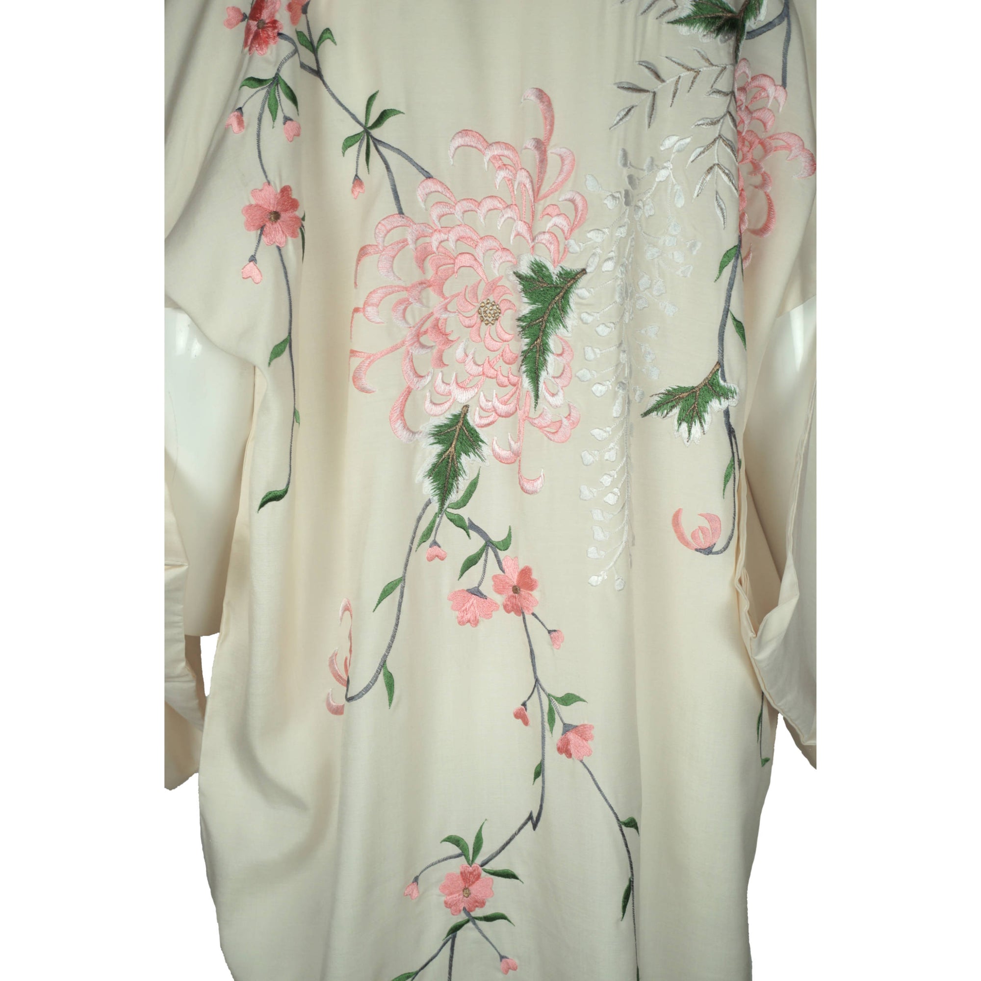 Vintage Unused 60s Japanese Embroidered Silk Kimono NIP