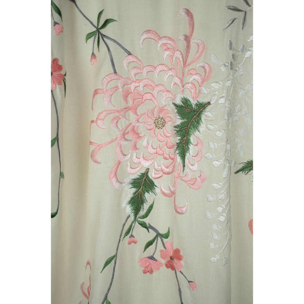 Vintage Unused 60s Japanese Embroidered Silk Kimono NIP