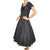 Vintage 50s Dress Floral Embroidered Black Taffeta Sz M - Poppy's Vintage Clothing