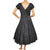 Vintage 50s Dress Floral Embroidered Black Taffeta Sz M - Poppy's Vintage Clothing