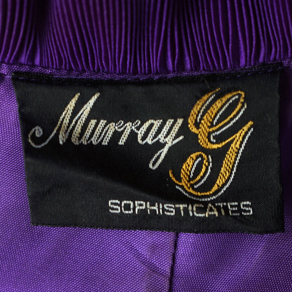 Vintage 1960s Mini Dress Palazzo Pants Hostess Set Ensemble Purple Size S / M - Poppy's Vintage Clothing