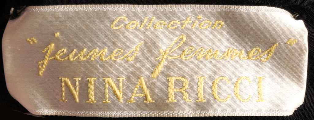 1950s Vintage Dress by Nina Ricci Collection Jeunes Femmes in Black Silk - Poppy's Vintage Clothing